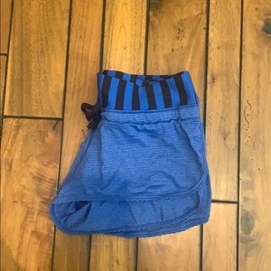 Lululemon blue stripped shorts